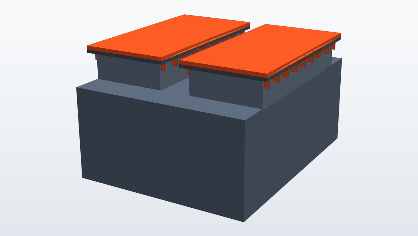 One compartment unit — the sealed box, two trunks rising to the seat, two covers flush with the deck