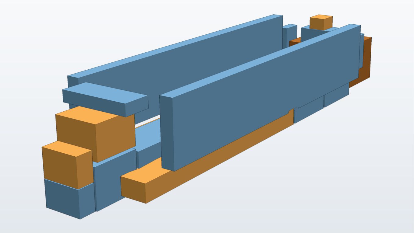 Tankage and ballast — eleven tanks with the fixed-ballast channel in the keel