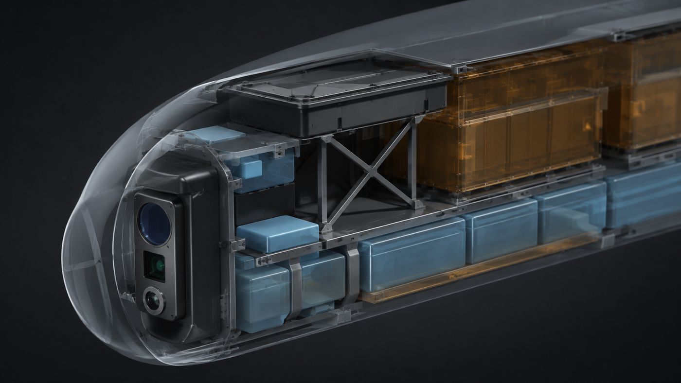 Inside the bow — sensor group, trim tank and the forward compartment